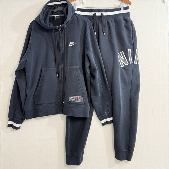 Nike Air Men Full Tracksuit Hoodie Joggers Black Size Medium *Read Details - Picture 1 of 16